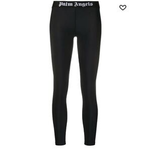 Palm Angels Black Logo Leggings